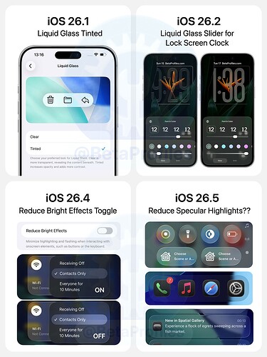 Liquid glass improved through iOS 26 updates