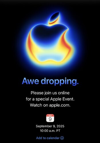 awe dropping apple event invite