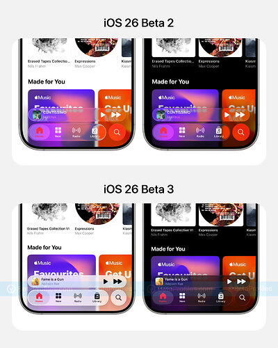 ios-26-beta-3 liquid-glass-compare