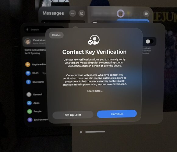 contact key verification visionos 1.1