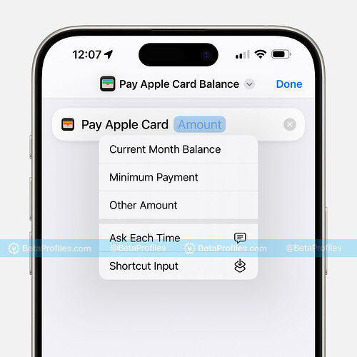 pay-apple-card-shortcuts-ios-18.1