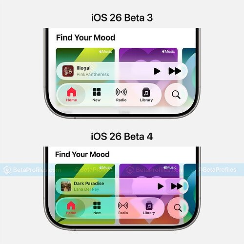 ios 26 beta-3 vs beta 4-liquid glass